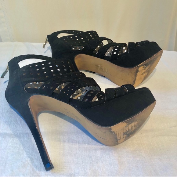 SOLD Just Fab suede back zip stilettos. Sz9 - Picture 6 of 8